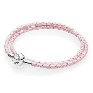 Pandora pink leather braclet